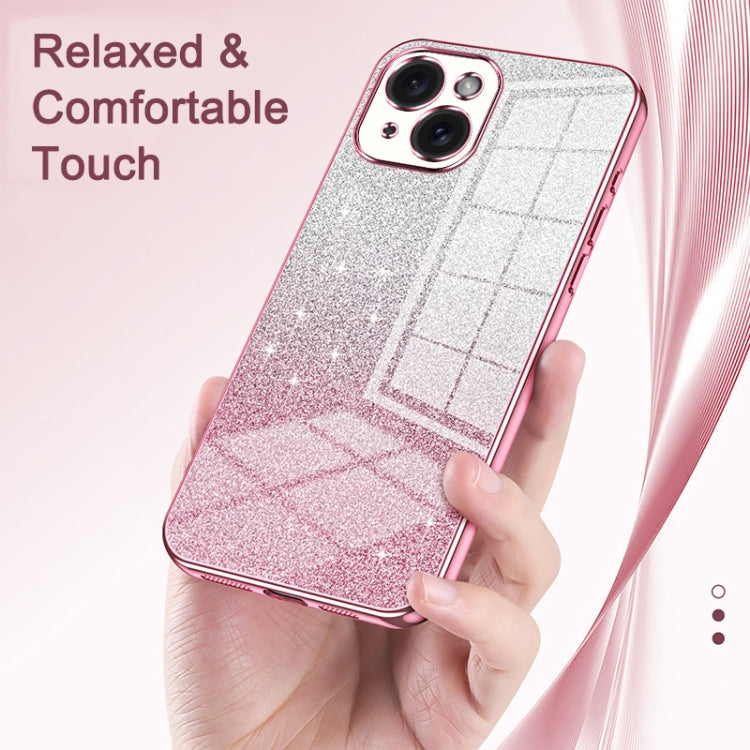 For iPhone 16 Plus Gradient Glitter Powder Electroplated Phone Case(Pink) - iPhone 16 Plus Cases by buy2fix | Online Shopping UK | buy2fix