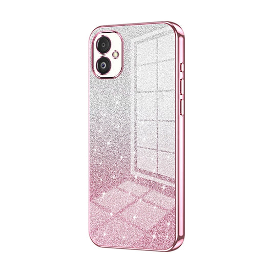 For Samsung Galaxy F14 5G Gradient Glitter Powder Electroplated Phone Case(Pink) - Galaxy Phone Cases by buy2fix | Online Shopping UK | buy2fix