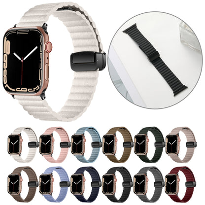 For Apple Watch SE 2023 44mm Water Ripple Magnetic Folding Buckle Watch Band, Style: Bold Version(Indigo Blue) - Watch Bands by buy2fix | Online Shopping UK | buy2fix