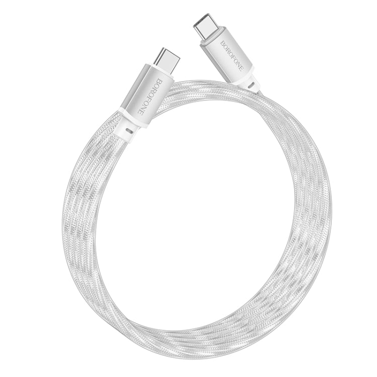 hoco BX95 Vivid 60W USB-C / Type-C to Type-C Silicone Charging Data Cable(Silver) - USB-C & Type-C Cable by hoco | Online Shopping UK | buy2fix