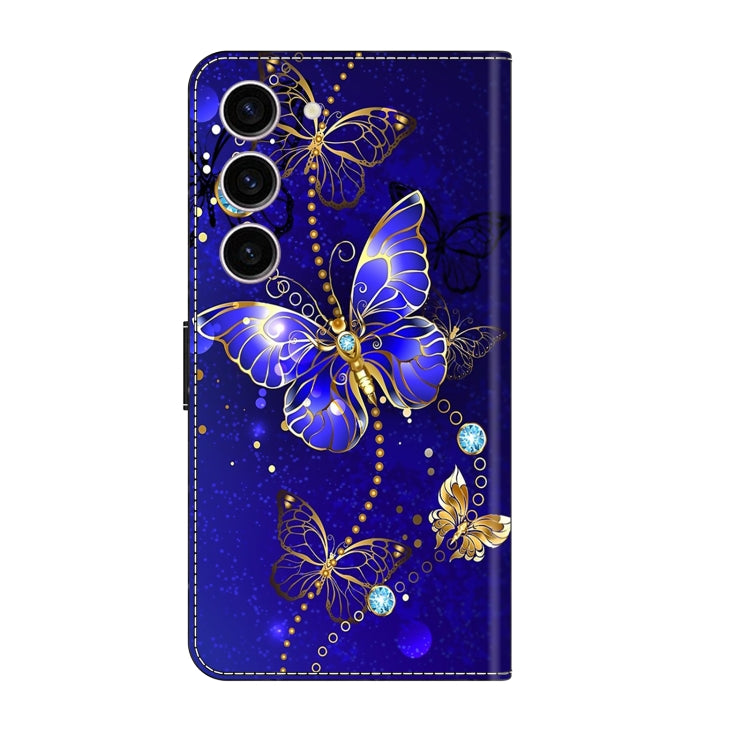 For Samsung Galaxy S24 5G Crystal 3D Shockproof Protective Leather Phone Case(Diamond Butterfly) - Galaxy S24 5G Cases by buy2fix | Online Shopping UK | buy2fix