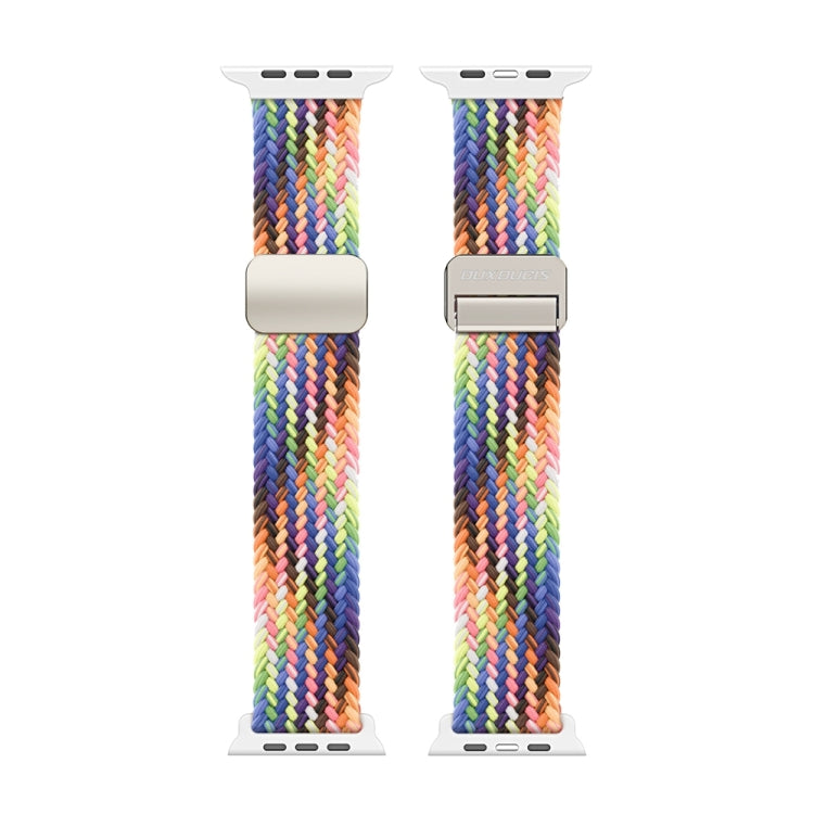 For Apple Watch Series 9 45mm DUX DUCIS Mixture Pro Series Magnetic Buckle Nylon Braid Watch Band(New Rainbow) - Watch Bands by DUX DUCIS | Online Shopping UK | buy2fix