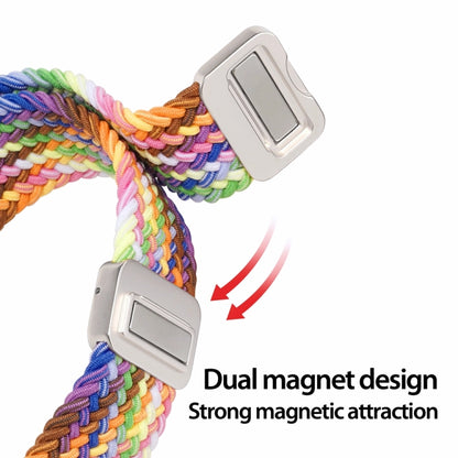 For Apple Watch SE 2022 40mm DUX DUCIS Mixture Pro Series Magnetic Buckle Nylon Braid Watch Band(New Rainbow) - Watch Bands by DUX DUCIS | Online Shopping UK | buy2fix