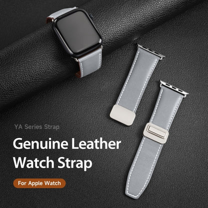 For Apple Watch Series 6 40mm DUX DUCIS YA Series Magnetic Buckle Genuine Leather Watch Band(Grey) - Watch Bands by DUX DUCIS | Online Shopping UK | buy2fix