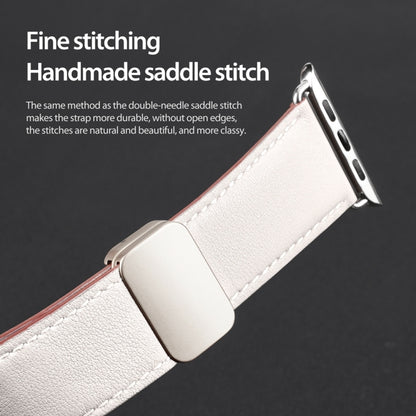 For Apple Watch Series 5 40mm DUX DUCIS YA Series Magnetic Buckle Genuine Leather Watch Band(White) - Watch Bands by DUX DUCIS | Online Shopping UK | buy2fix