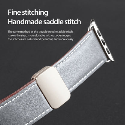 For Apple Watch Series 4 44mm DUX DUCIS YA Series Magnetic Buckle Genuine Leather Watch Band(Grey) - Watch Bands by DUX DUCIS | Online Shopping UK | buy2fix