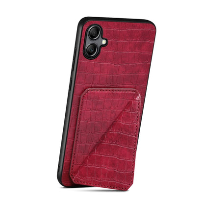 For Samsung Galaxy A05 Denior Imitation Crocodile Leather Back Phone Case with Holder(Rose Red) - Galaxy Phone Cases by Denior | Online Shopping UK | buy2fix