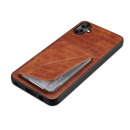 For Samsung Galaxy A31 Denior Imitation Crocodile Leather Back Phone Case with Holder(Brown) - Galaxy Phone Cases by Denior | Online Shopping UK | buy2fix