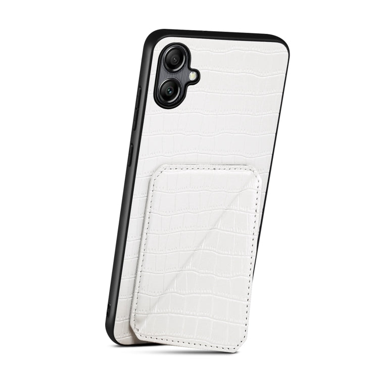For Samsung Galaxy A53 5G Denior Imitation Crocodile Leather Back Phone Case with Holder(White) - Galaxy Phone Cases by Denior | Online Shopping UK | buy2fix