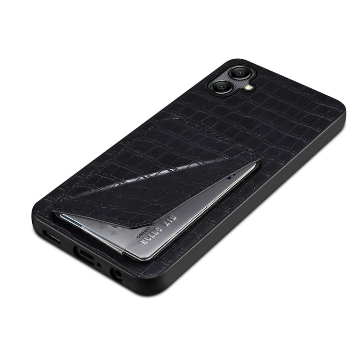 For Samsung Galaxy A54 5G Denior Imitation Crocodile Leather Back Phone Case with Holder(Black) - Galaxy Phone Cases by Denior | Online Shopping UK | buy2fix