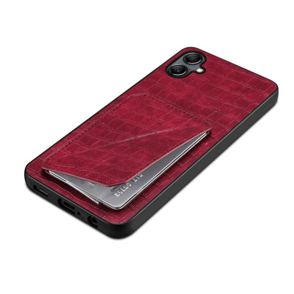 For Samsung Galaxy S24 Ultra 5G Denior Imitation Crocodile Leather Back Phone Case with Holder(Rose Red) - Galaxy S24 Ultra 5G Cases by Denior | Online Shopping UK | buy2fix