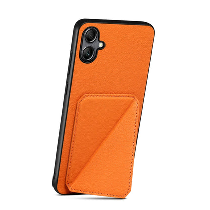 For Samsung Galaxy A14 5G / 4G Denior Imitation Calf Leather Back Phone Case with Holder(Orange) - Galaxy Phone Cases by Denior | Online Shopping UK | buy2fix