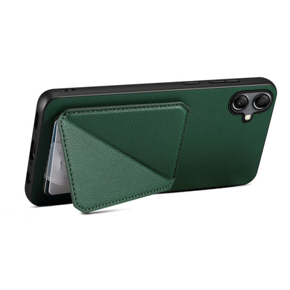 For Samsung Galaxy A24 Denior Imitation Calf Leather Back Phone Case with Holder(Green) - Galaxy Phone Cases by Denior | Online Shopping UK | buy2fix