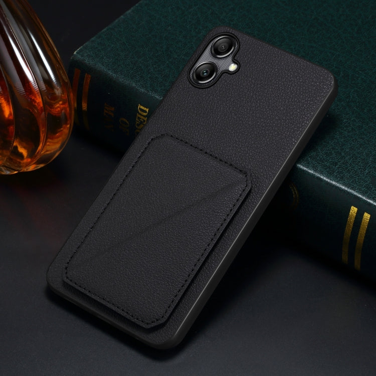 For Samsung Galaxy A31 Denior Imitation Calf Leather Back Phone Case with Holder(Black) - Galaxy Phone Cases by Denior | Online Shopping UK | buy2fix