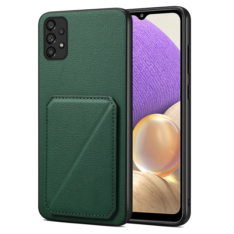 For Samsung Galaxy A32 5G Denior Imitation Calf Leather Back Phone Case with Holder(Green) - Galaxy Phone Cases by Denior | Online Shopping UK | buy2fix