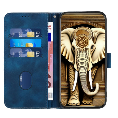 For Samsung Galaxy S23+ 5G YX0060 Elephant Head Embossed Phone Leather Case with Lanyard(Royal Blue) - Galaxy S23+ 5G Cases by buy2fix | Online Shopping UK | buy2fix