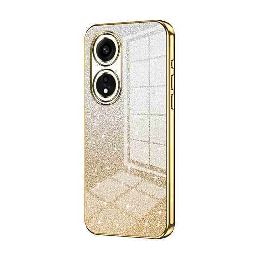 For OPPO A1 Pro Gradient Glitter Powder Electroplated Phone Case(Gold) - OPPO Cases by buy2fix | Online Shopping UK | buy2fix
