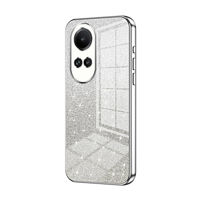 For OPPO Reno10 5G/Reno10 Pro 5G Global Gradient Glitter Powder Electroplated Phone Case(Silver) - OPPO Cases by buy2fix | Online Shopping UK | buy2fix