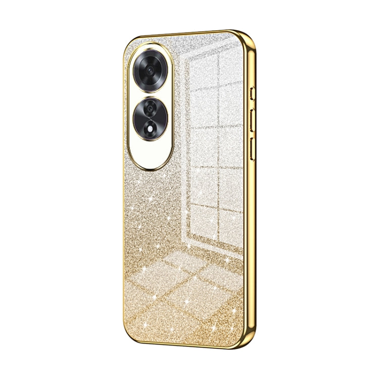 For OPPO A60 Gradient Glitter Powder Electroplated Phone Case(Gold) - OPPO Cases by buy2fix | Online Shopping UK | buy2fix