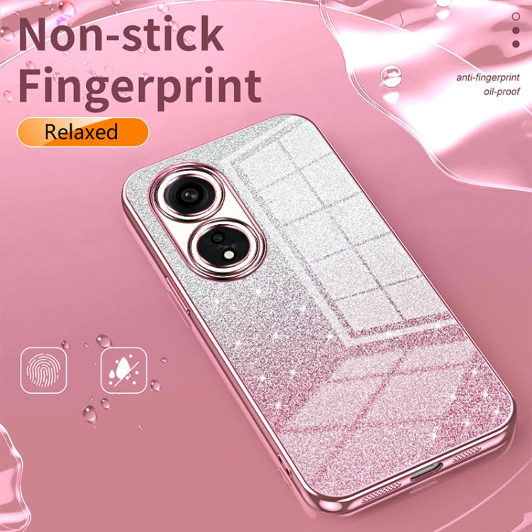For OPPO A3 Pro Gradient Glitter Powder Electroplated Phone Case(Pink) - OPPO Cases by buy2fix | Online Shopping UK | buy2fix