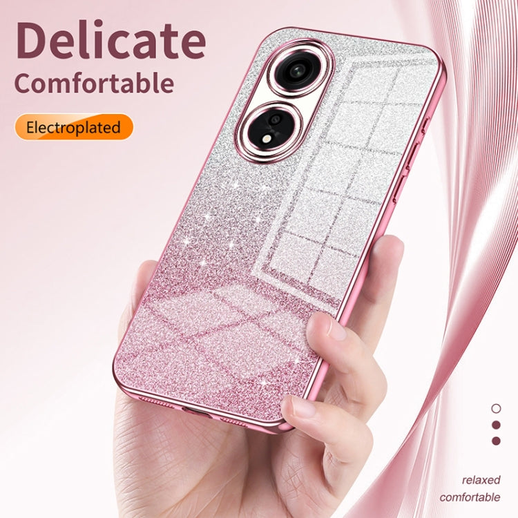 For OPPO A94 4G Gradient Glitter Powder Electroplated Phone Case(Silver) - OPPO Cases by buy2fix | Online Shopping UK | buy2fix