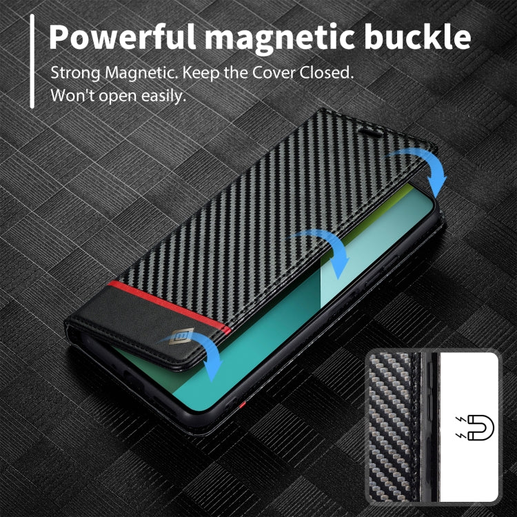 For Xiaomi Redmi 13C / Poco C65 LC.IMEEKE Carbon Fiber Texture Flip Leather Phone Case(Horizontal Black) - 13C Cases by LC.IMEEKE | Online Shopping UK | buy2fix