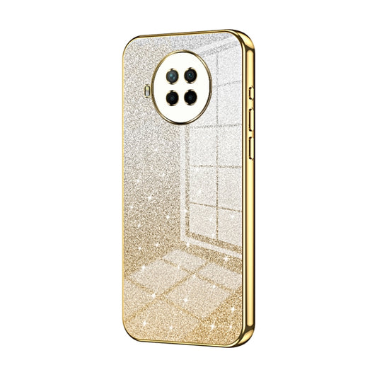 For Xiaomi Redmi Note 9 Pro 5G/Mi 10T Lite Gradient Glitter Powder Electroplated Phone Case(Gold) - Xiaomi Cases by buy2fix | Online Shopping UK | buy2fix