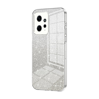 For Xiaomi Redmi Note 12 4G Gradient Glitter Powder Electroplated Phone Case(Transparent) - Xiaomi Cases by buy2fix | Online Shopping UK | buy2fix