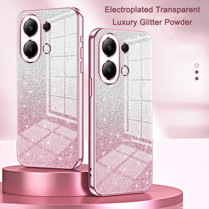 For Xiaomi Redmi 12 / Redmi Note 12R Gradient Glitter Powder Electroplated Phone Case(Pink) - Xiaomi Cases by buy2fix | Online Shopping UK | buy2fix