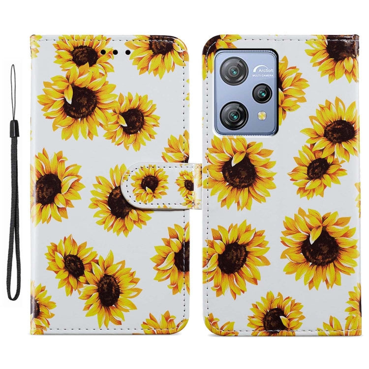 For Blackview A53 Pro Painted Pattern Horizontal Flip Leather Phone Case(Sunflower) - More Brand by buy2fix | Online Shopping UK | buy2fix