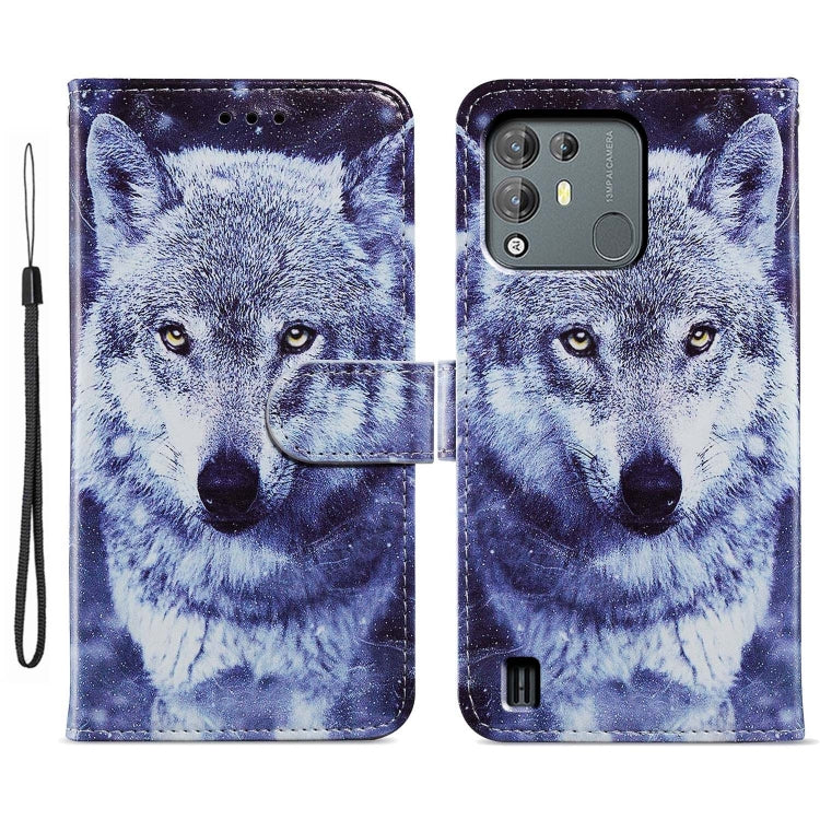 For Blackview A55 Pro Painted Pattern Horizontal Flip Leather Phone Case(White Wolf) - More Brand by buy2fix | Online Shopping UK | buy2fix