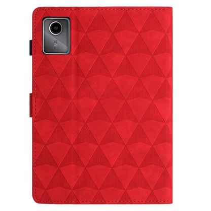 For Lenovo Tab M11/Xiaoxin Pad 11 2024 Diamond Texture Embossed Leather Smart Tablet Case(Red) - Lenovo by buy2fix | Online Shopping UK | buy2fix