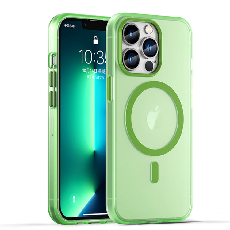 For iPhone 13 Pro MagSafe Frosted Translucent TPU + PC Full Coverage Phone Case(Green) - iPhone 13 Pro Cases by buy2fix | Online Shopping UK | buy2fix