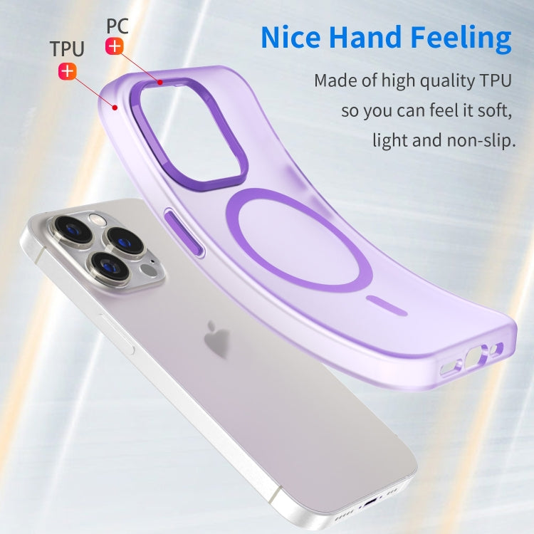 For iPhone 16 Pro MagSafe Frosted Translucent TPU + PC Full Coverage Phone Case(Dark Purple) - iPhone 16 Pro Cases by buy2fix | Online Shopping UK | buy2fix