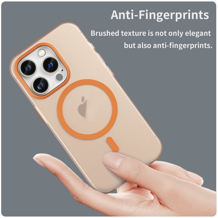 For iPhone 16 Pro MagSafe Frosted Translucent TPU + PC Full Coverage Phone Case(Orange) - iPhone 16 Pro Cases by buy2fix | Online Shopping UK | buy2fix