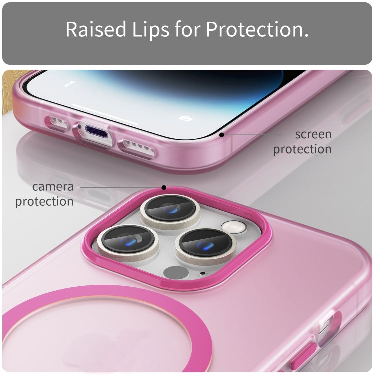 For iPhone 16 Pro Max MagSafe Frosted Translucent TPU + PC Full Coverage Phone Case(Pink) - iPhone 16 Pro Max Cases by buy2fix | Online Shopping UK | buy2fix