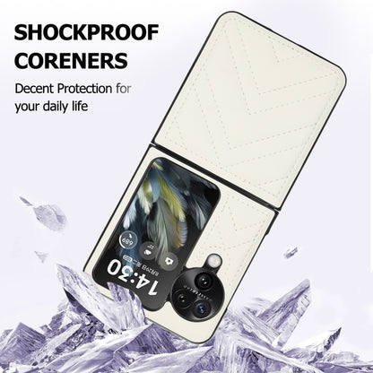 For OPPO Find N3 Flip V-shaped Folding Phone Case(White) - Find N3 Flip Cases by buy2fix | Online Shopping UK | buy2fix