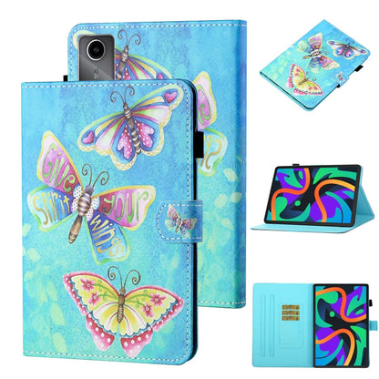 For Lenovo Tab M11/ Xiaoxin Pad 11 2024 Coloured Drawing Stitching Smart Leather Tablet Case(Colorful Butterflies) - Lenovo by buy2fix | Online Shopping UK | buy2fix
