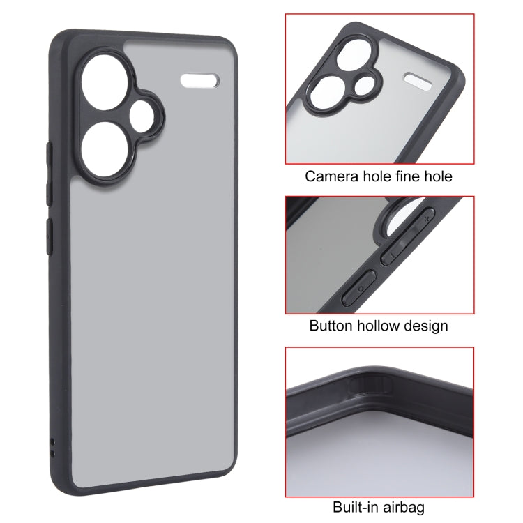 For Xiaomi Redmi Note 13 Pro+ Fine Pore Matte Black TPU + PC Phone Case - Note 13 Pro+ Cases by buy2fix | Online Shopping UK | buy2fix