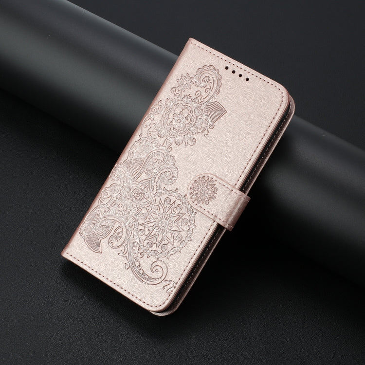 For OnePlus 12 Datura Flower Embossed Flip Leather Phone Case(Rose Gold) - OnePlus Cases by buy2fix | Online Shopping UK | buy2fix