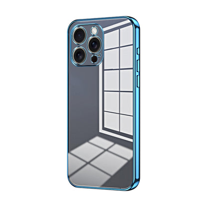 For iPhone 16 Pro Max Transparent Plating Fine Hole Phone Case(Blue) - iPhone 16 Pro Max Cases by buy2fix | Online Shopping UK | buy2fix