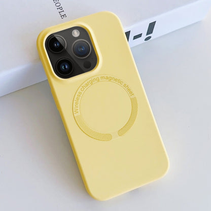 For iPhone 13 Pro Max MagSafe Magnetic Liquid Silicone Phone Case(Yellow) - iPhone 13 Pro Max Cases by buy2fix | Online Shopping UK | buy2fix