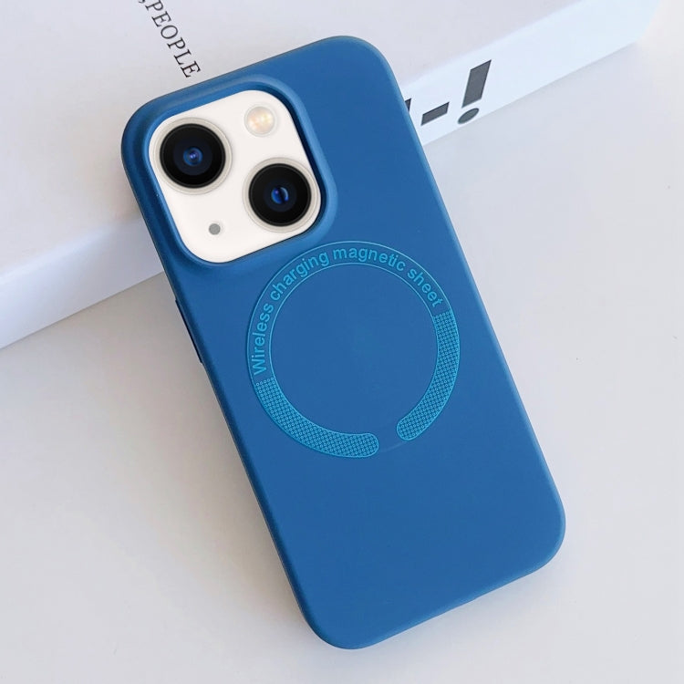 For iPhone 14 Plus MagSafe Magnetic Liquid Silicone Phone Case(Sea Blue) - iPhone 14 Plus Cases by buy2fix | Online Shopping UK | buy2fix