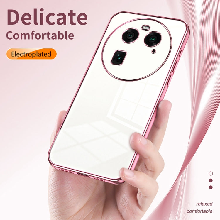 For OPPO Find X6 Transparent Plating Fine Hole Phone Case(Transparent) - OPPO Cases by buy2fix | Online Shopping UK | buy2fix