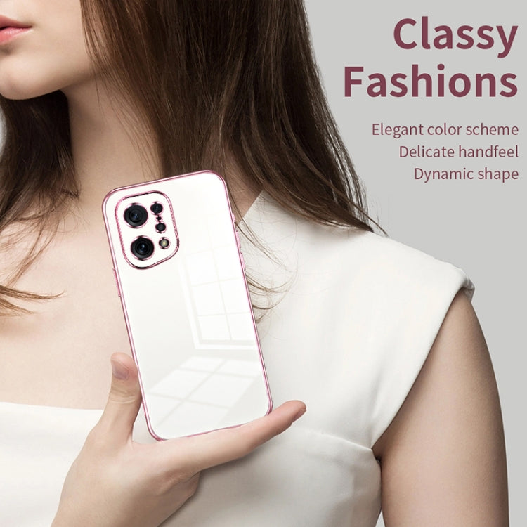 For OPPO Find X5 Transparent Plating Fine Hole Phone Case(Purple) - OPPO Cases by buy2fix | Online Shopping UK | buy2fix