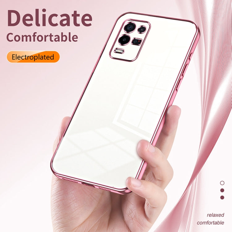 For OPPO K9x Transparent Plating Fine Hole Phone Case(Silver) - OPPO Cases by buy2fix | Online Shopping UK | buy2fix