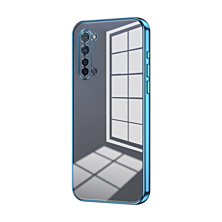 For OPPO Reno3 5G / Find X2 Lite Transparent Plating Fine Hole Phone Case(Blue) - OPPO Cases by buy2fix | Online Shopping UK | buy2fix