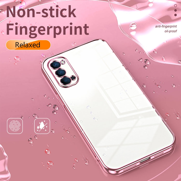 For OPPO Reno4 Transparent Plating Fine Hole Phone Case(Transparent) - OPPO Cases by buy2fix | Online Shopping UK | buy2fix