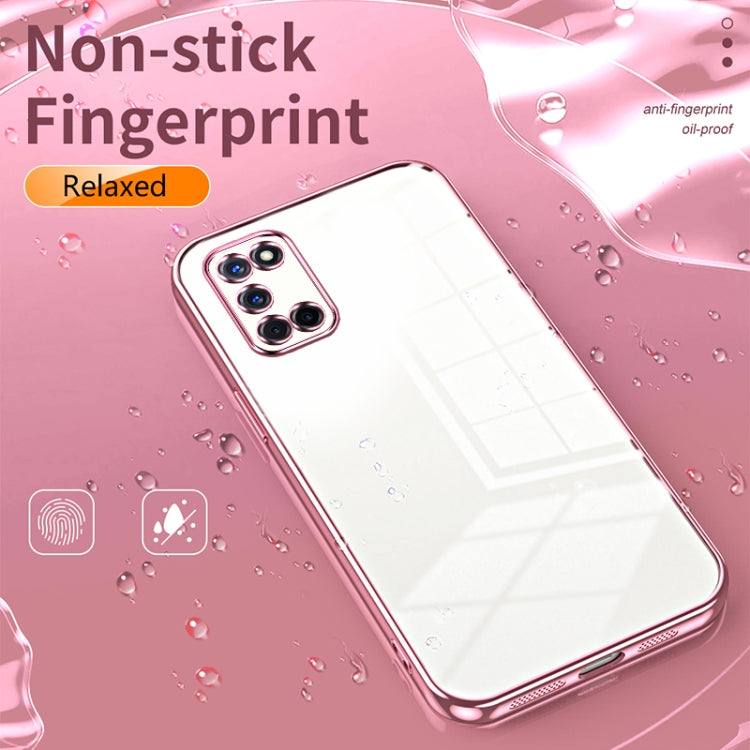 For OPPO A52 / A72 / A92 Transparent Plating Fine Hole Phone Case(Pink) - OPPO Cases by buy2fix | Online Shopping UK | buy2fix