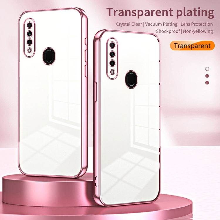 For OPPO A8 / A31 2020 Transparent Plating Fine Hole Phone Case(Transparent) - OPPO Cases by buy2fix | Online Shopping UK | buy2fix